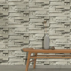 Gray Stone Bricks 3D Self Adhesive Vinyl Wallpapers Vintage Retro Wall Stickers Home Decor Living Room Bedroom Contact Paper