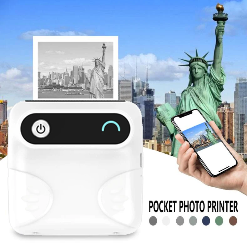 Портативный принтер для этикеток с Bluetooth термальный фото телефон Беспроводное подключение мини карманные принтеры для iOS Android