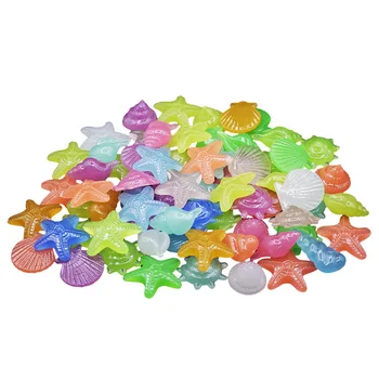 

80Pcs Kids Toys Luminous Shell Novelty Ocean Stones Glow In The Dark Pebble Stones Fish Tank Aquarium Garden Decor