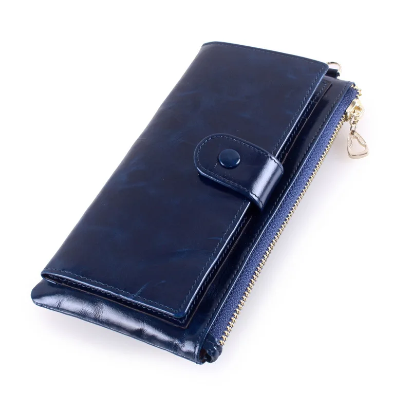 New Long Men's and Women's Wallets Women's Wallet Men's Wallet Mobile Phone Bag Trend - Цвет: Sapphire