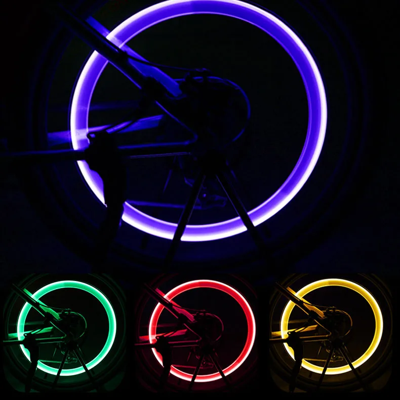 Flash Deal Bicycle Valve Lights Wheel Spokes Tire LED Light with Batteries Tyre Tire Valve Caps Cycling Lantern Lamp MTB Bike Accessories 1