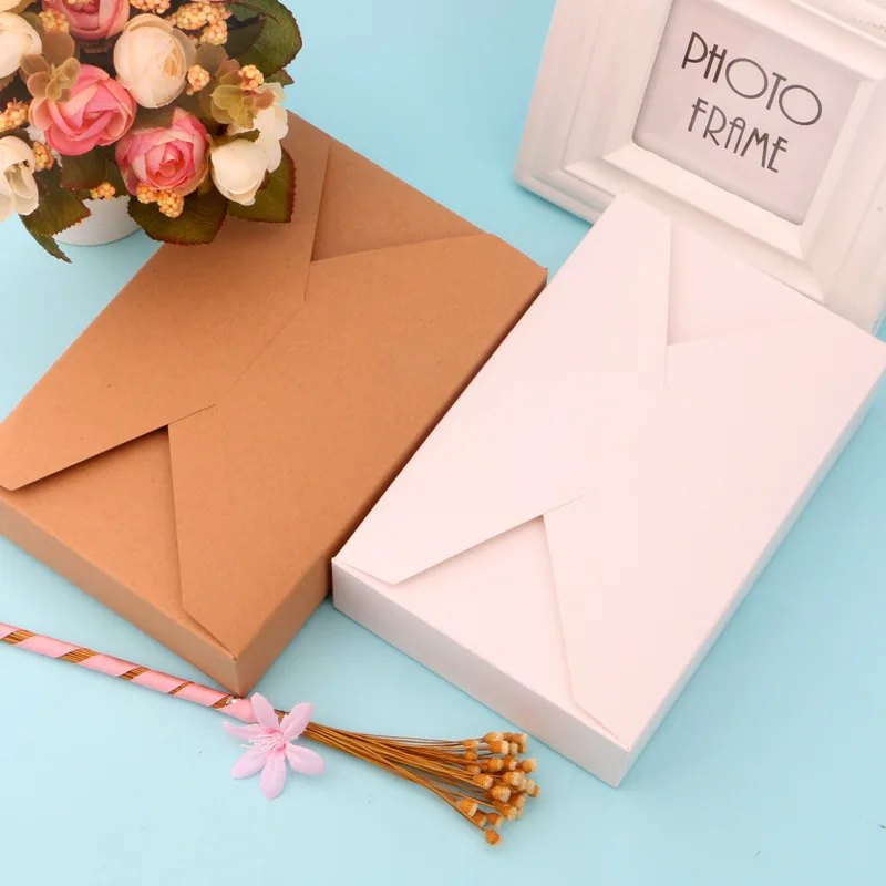 Коричневая и белая коробка для конвертов, Подарочная коробка для конфет, бумажная коробка для печенья, Подарочная коробка Caixa