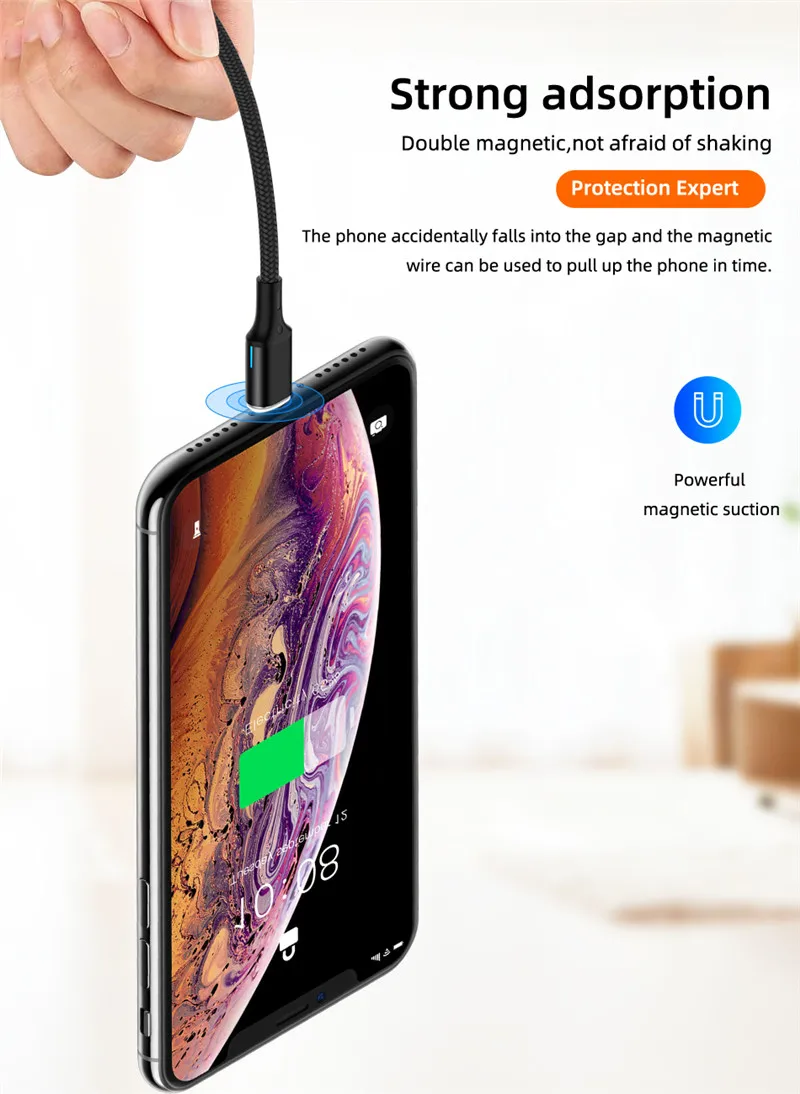 Магнитный кабель типа C для быстрой зарядки 1,8 м для huawei p20 5A 100 W, быстрая зарядка, кабель type-C для samsung