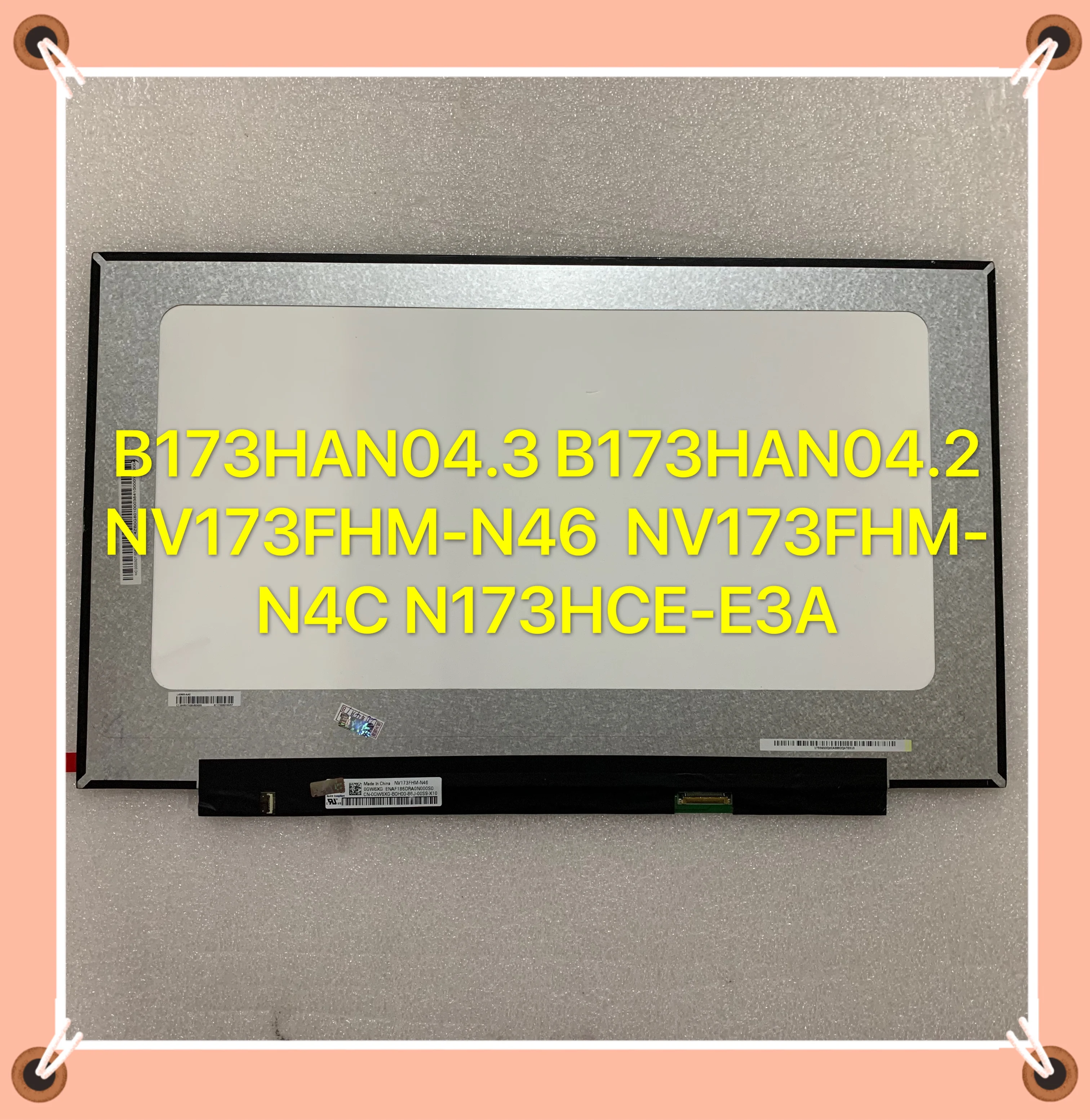 17.3" B173han04.3 Nv173fhm-n4c Nv173fhm-n46 N173hce-e3a B173han04.2 ...