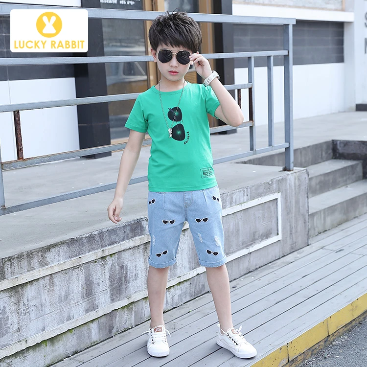 Комплект одежды для мальчиков, модные летние корейские стильные хлопковые комплекты одежды для мальчиков, комплекты детской одежды, уличная одежда для активного отдыха