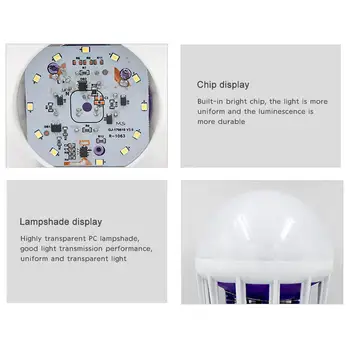 

Delicate Mosquito Bulb LED Light Moths Killer Pest Bug Voiceless E27 Mosquito Light Creative White Electric UV Lamp Insect Trap