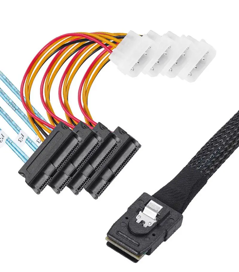 Mini Sas 4i Sff 8087 4 Sata Cable Sas Sff 8087 4 Sata 1m Pc