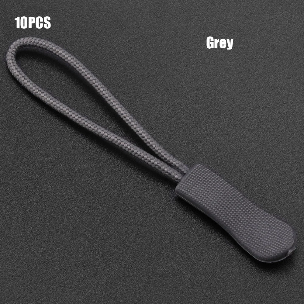 Grey 10 шт. аксессуары для сумок, Съемник на молнии, подходит для веревочной бирки, фиксатор на молнии, сменный зажим, сломанная Пряжка, дорожная сумка, чемодан, палатка - Цвет: Grey