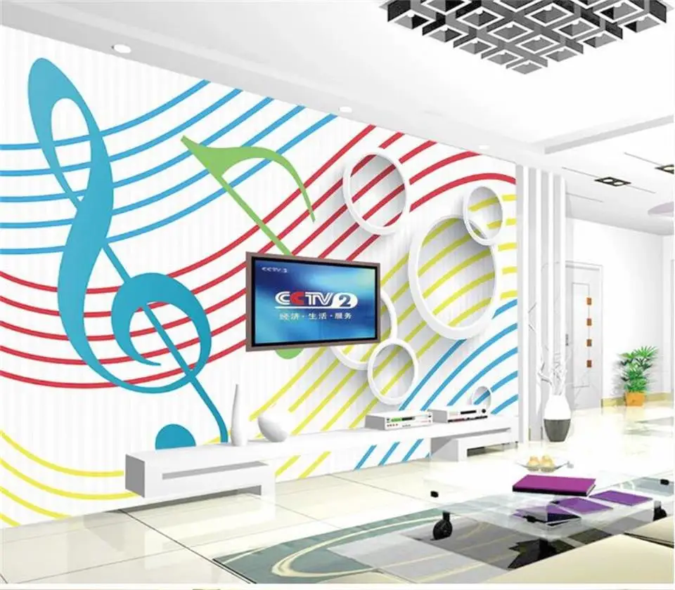 custom 3d photo wallpaper mural living room sofa TV backdrop Fashion Simple Note Circle picture for walls | Обустройство дома