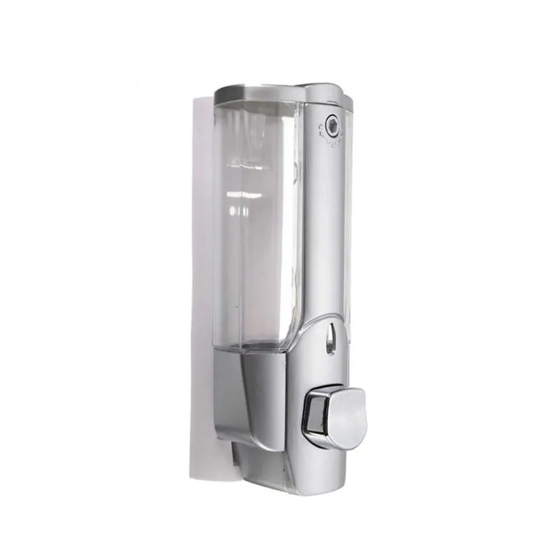 Funtion 350ml Soap Dispenser Convenient Cool Design Bathroom Wall Mount Single-Head Manual Hand Press Liquid Shampoo Shower - Цвет: Серебристый