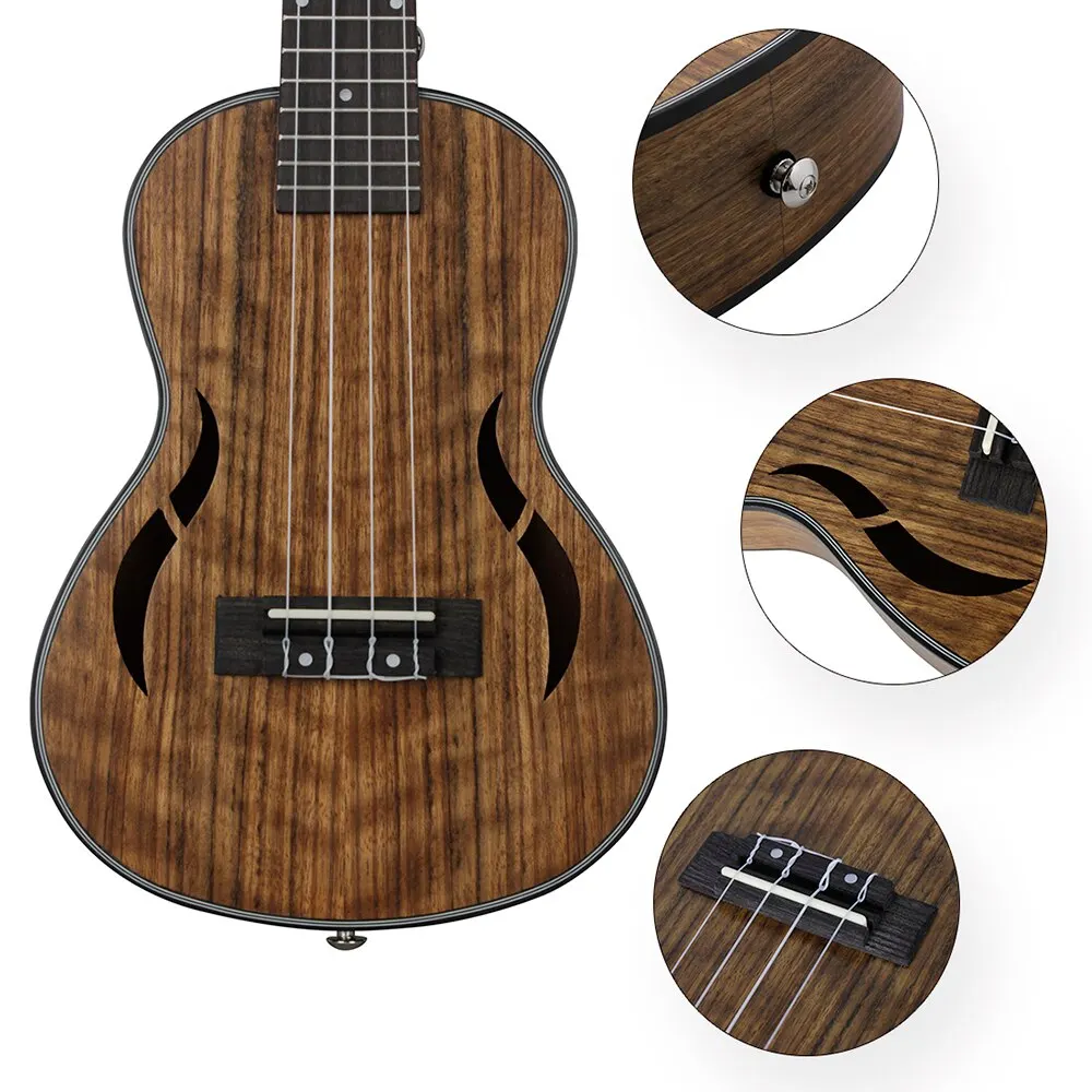21 24 26 Дюймов акустические Тенор укулеле Ukelele Уке орехового дерева нейлоновые струны закрытого типа колышки инструмент