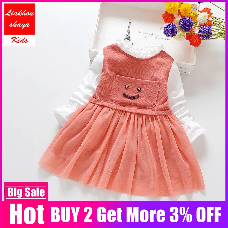 Модное зимнее платье для девочек весенне-осеннее шерстяное платье-пачка принцессы с длинными рукавами и бантом детские рождественские платья для девочек