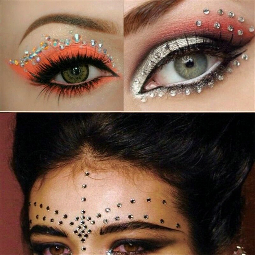 Eyeshadow Eyeliner Face-Sticker Makeup Jewel-Eyes Crystal Diamond Women Tattoo Fashion