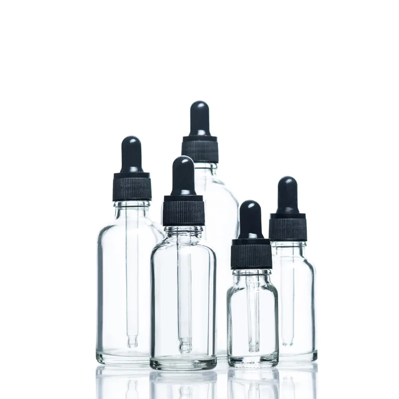 

Transparent Screw Cap Glass Dropper Bottle Drip Bottle Transparent Multi Standard Sealed Dropper Bottle Essential/5Pcs