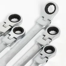 Llave de trinquete de cabeza ajustable, llave rápida, llave de combinación de trinquete, herramienta de combinación de extremo abierto