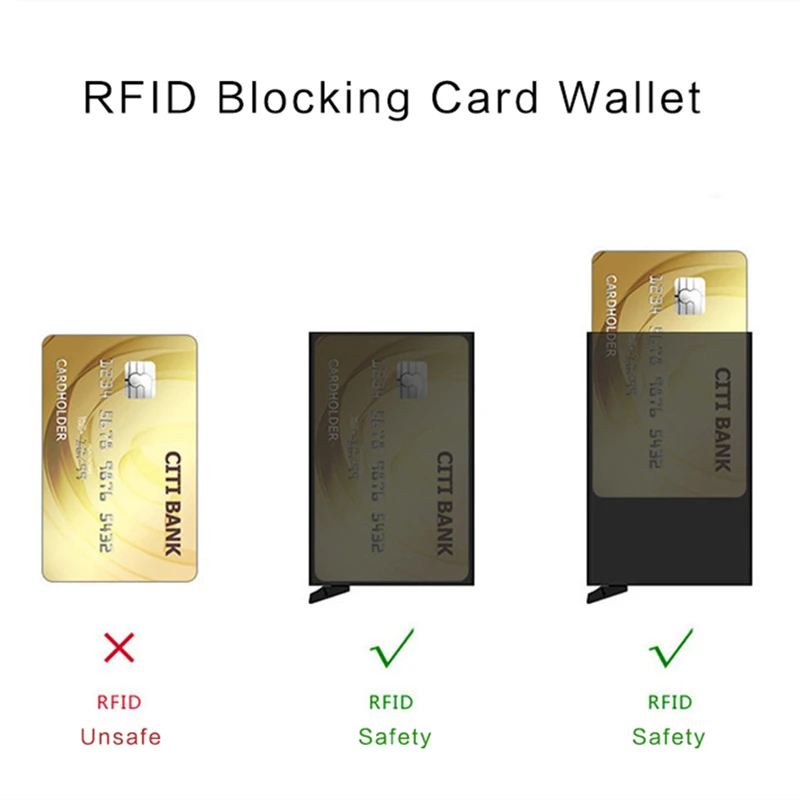 BISI GORO RFID Противоугонный металлический алюминиевый кошелек минималистичный