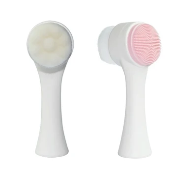 

Double-sided Face Cleansing Brush Soft Silicone Facial Deep Pore Cleaning Brush Anti-bacteria Exfoliating Face Massage Skincare