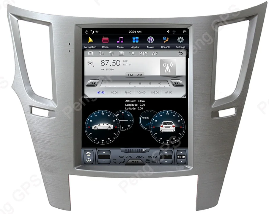 4G+ 64G Android 8,1 Тесла вертикальный экран для Subaru Legacy Outback 2009- аудио плеер gps навигация 1920*1080 4K мультимедиа - Цвет: 4GB 64GB-Silver