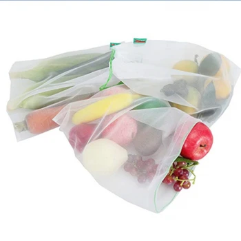 

5pcs / Set Of Reusable Semi-Circular Fruit And Vegetable Storage Net Bag Household Kitchen Food Storage Bag