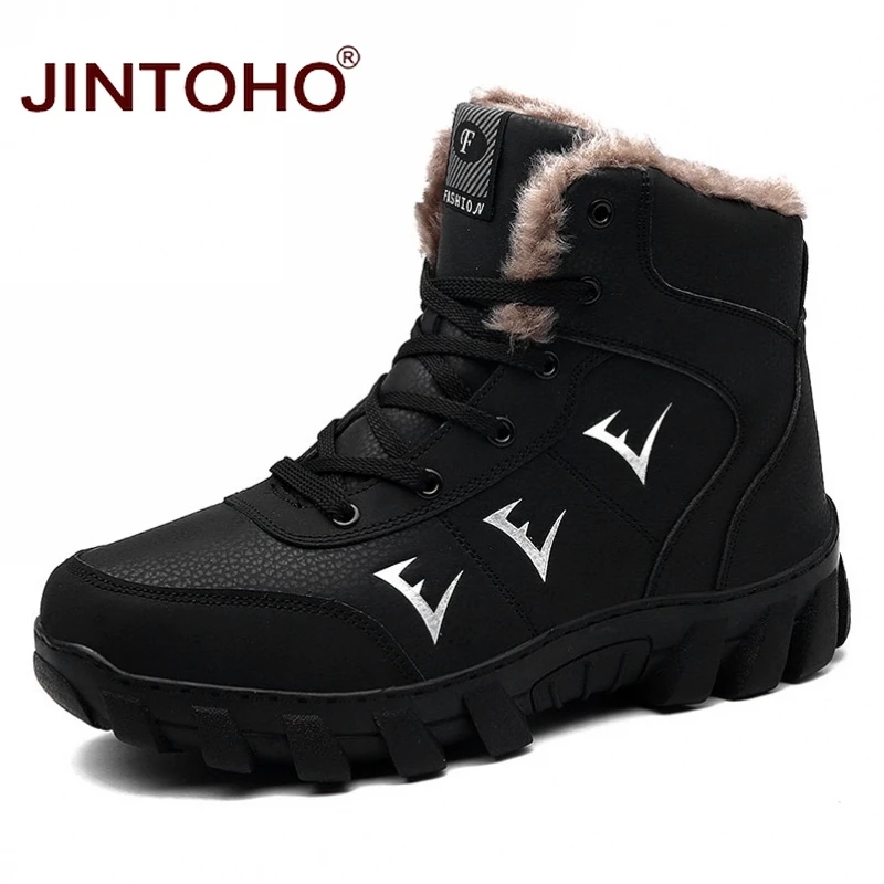 JINTOHO/мужские зимние ботинки модные мужские Мужская обувь из натуральной кожи