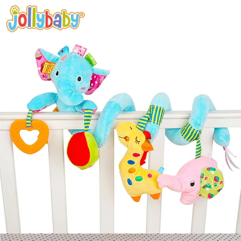 Мягкая детская кроватка кровать коляска игрушка спираль детские игрушки для новорожденных подвесное сиденье в автомобиль Bebe колокольчик обучающая погремушка игрушка в подарок - Цвет: Blue Elephant