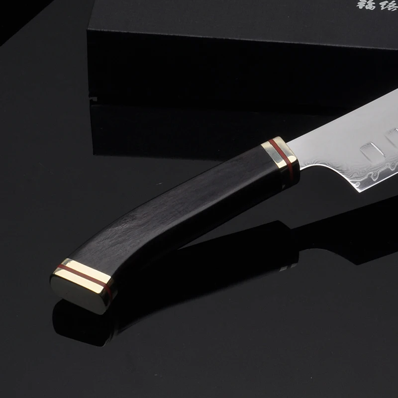 7 дюймов Santoku Кухня Ножи японский VG10 Дамаск Сталь мясо резак овощей рыб