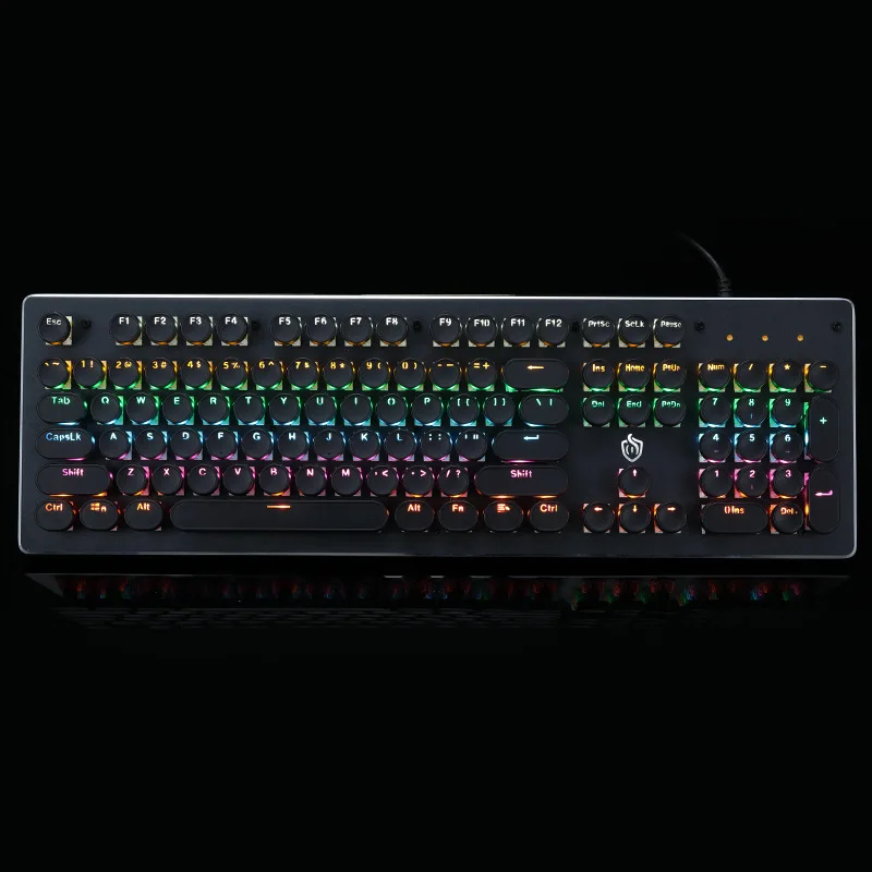

Colorful Light 104 Key Caps Punk Typewriter Key Cap With LED Backlit Gaming Mechanical Keyboard Dust-Proof Durable Retro Style
