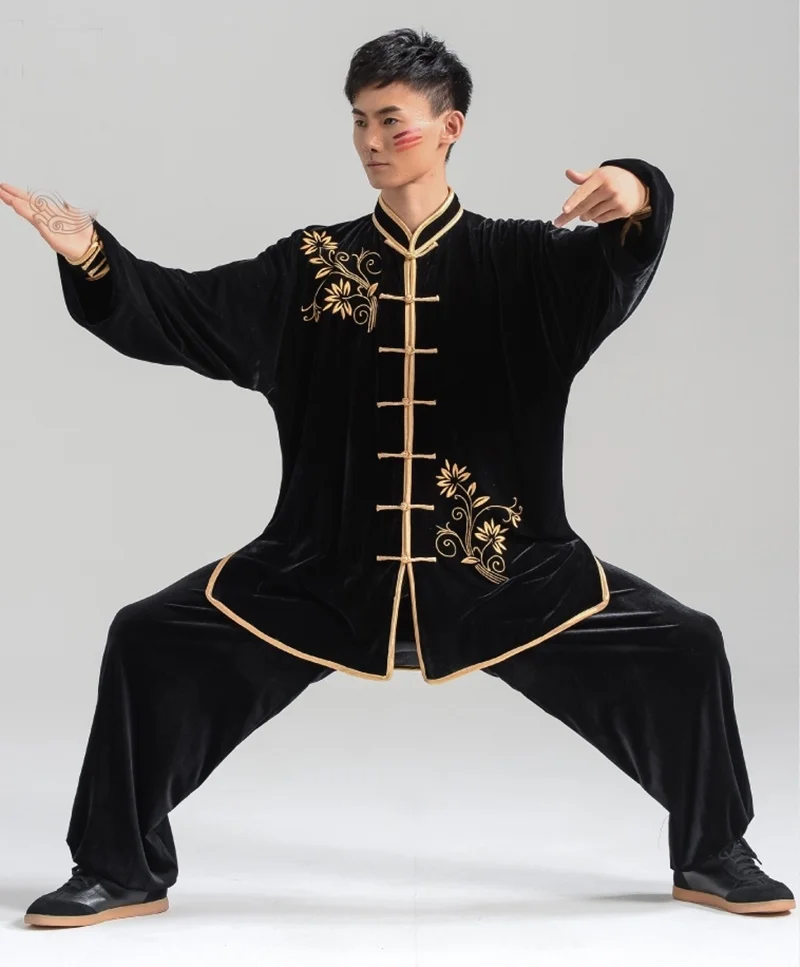 Tai Chi одежда, Новое поступление, вышивка, Черная Форма для выступлений, ушу, Мужская одежда для кунг-фу, мужская униформа Tai Chi TA2098