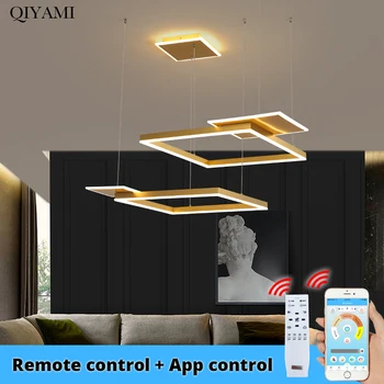 

Modern led droplight living room square lamp interior lighting drop-down droplight lamp