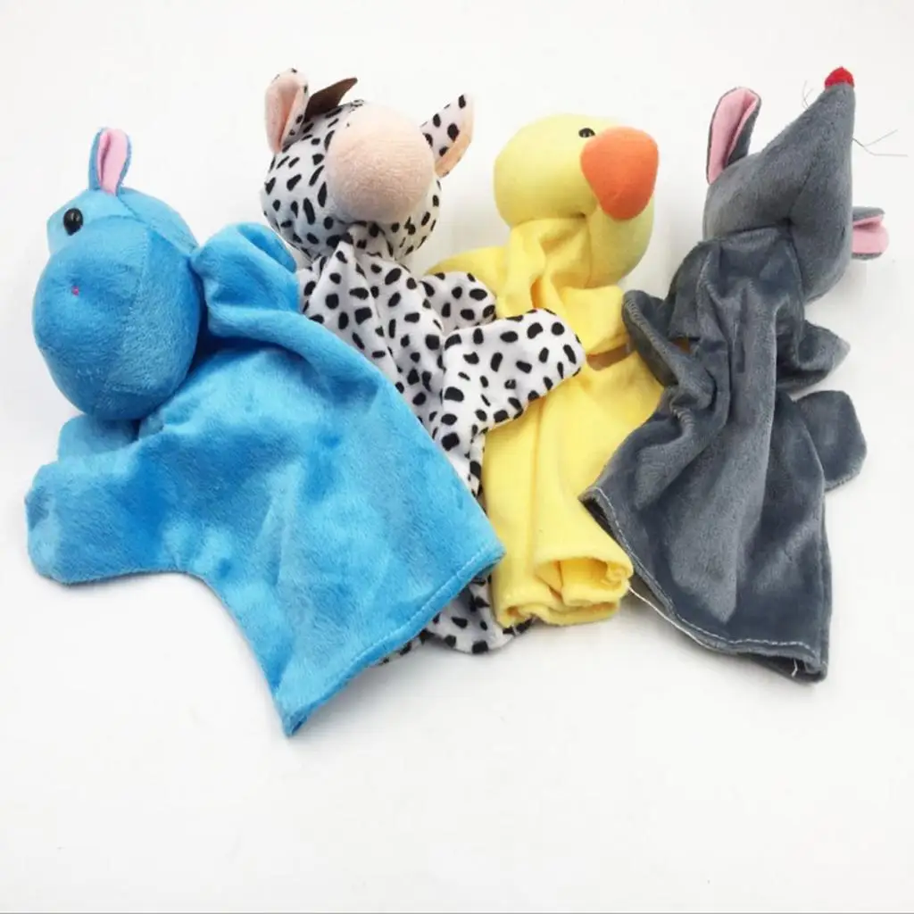 10Pcs Baby Kids Plush Cloth Play Game Story Family Finger Hand Puppets Toys