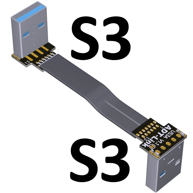 USB 3,0 кабель USB к USB кабель Тип A папа-папа USB удлинитель супер скорость HDD 90/270 градусов угол вверх/вниз угловой USB3