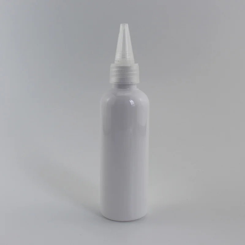White Bottle Clear 100 мл X 50 пустой пластиковый контейнер для жидкости с круглым острым носком куб. См пустые синие косметические бутылки для лосьона с винтовой крышкой DIY - Цвет: White Bottle Clear