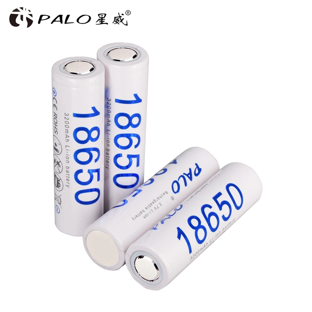PALO 18650 Батарея 3 7 v 3200mah NCR18650 литий ионная аккумуляторная батарея для батарей