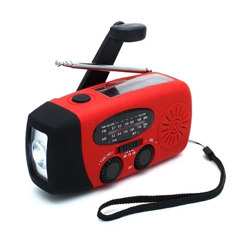 

Portable AM FM Radio 1000mAh Power Bank Hand Crank Self Powered AM/FM/NOAA Solar Radios With 3 LED Flashlight
