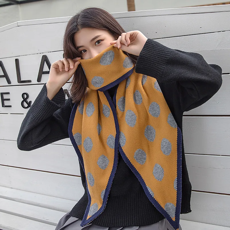 Корейский женский шарф с бриллиантами, утолщенный, осенний и зимний,, теплый, модный, треугольный, воздухопроницаемый, шаль - Цвет: Yellow