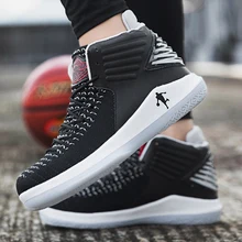 Популярные баскетбольные кроссовки Для мужчин дышащая противоскользящая спортивная обувь кроссовки Jordan баскетбольная сапоги человек амортизацию уличная спортивная обувь