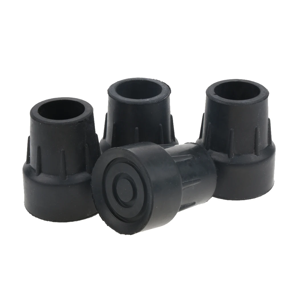 Ourdoor Sports Rubber Hiking Trekking Pole Cane Replacement Caps Tips End for 25mm Stick 4x