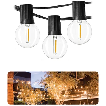 

G40 Bulb Globe Solar String Lights With Clear Bulb Backyard Patio Lights Vintage Bulbs Decorative Outdoor Wedding