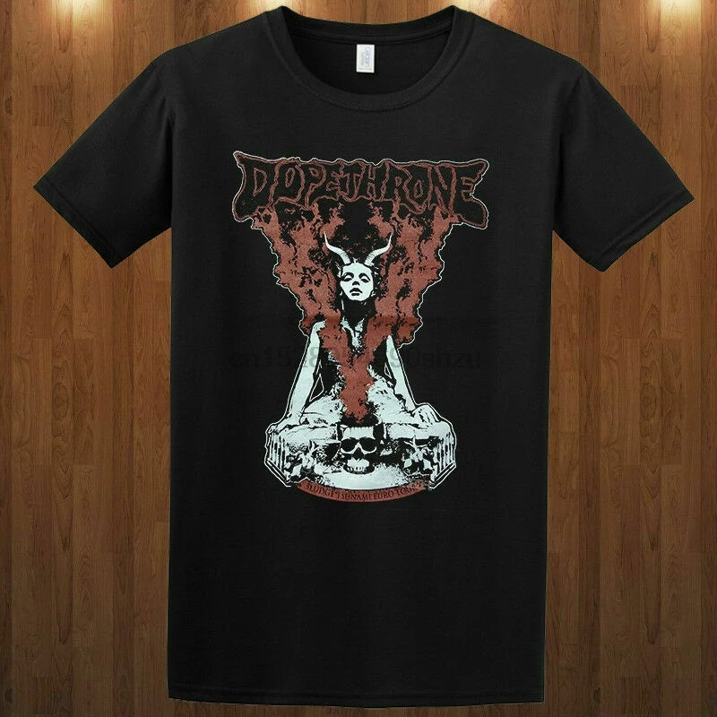 Новинка Dopethrone doom металлическая электрическая Мужская черная футболка Размер S-2XL