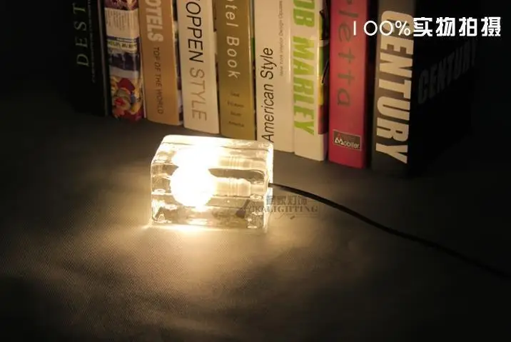 

Glass block ice lamp table lamp ice cube desk lamp design house bed room book lamp