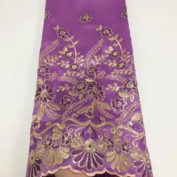 

Gold Line Multi Color African Velvet Lace Fabric With Sequins Lace Nigerian George Wrapper High Quality African George Fabric