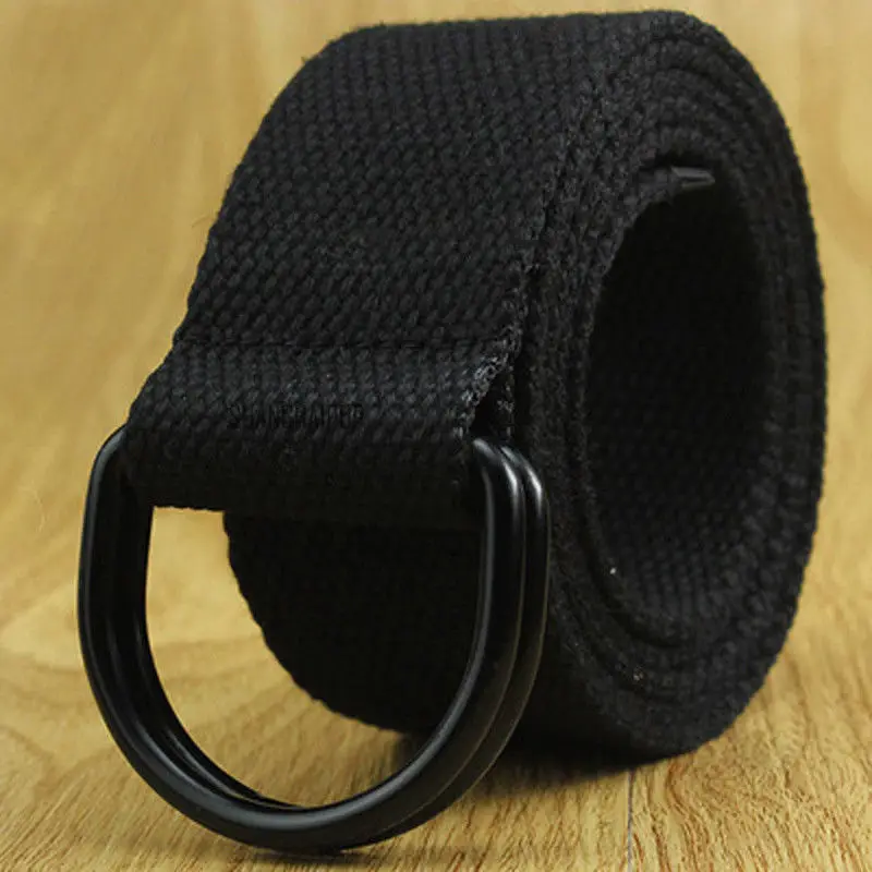 

Fashion Hot Sale Casual Unisex D Ring Buckle Webbing Waist Band Canvas Fabric Belt Strap