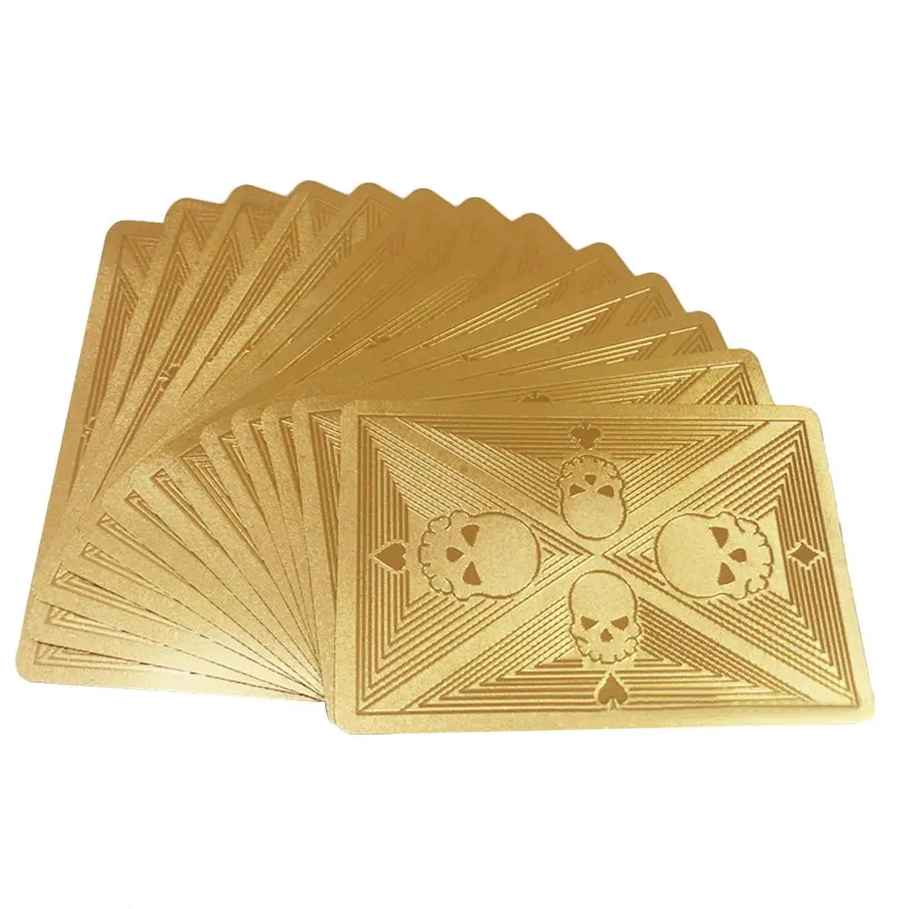 Gold Foil Poker Card Playing Cards Waterproof Plastic Card For Entertainment Magic Props Games Party 57MM*88MM Gold Foil Poker Card Playing Cards Waterproof Plastic Card For Entertainment Magic Props Games Party 57MM*88MM