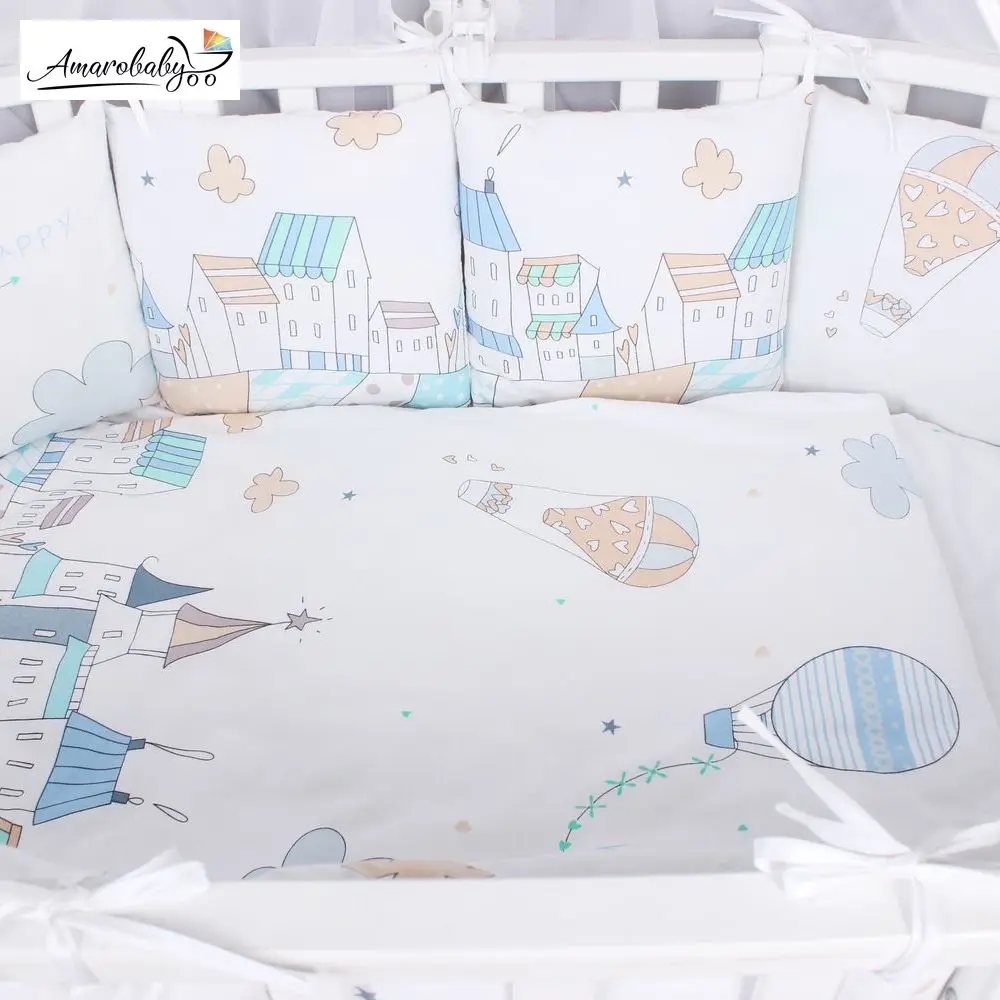 Комплект Premium в кроватку 18 предметов(6+12 бортиков) AmaroBaby, сатин