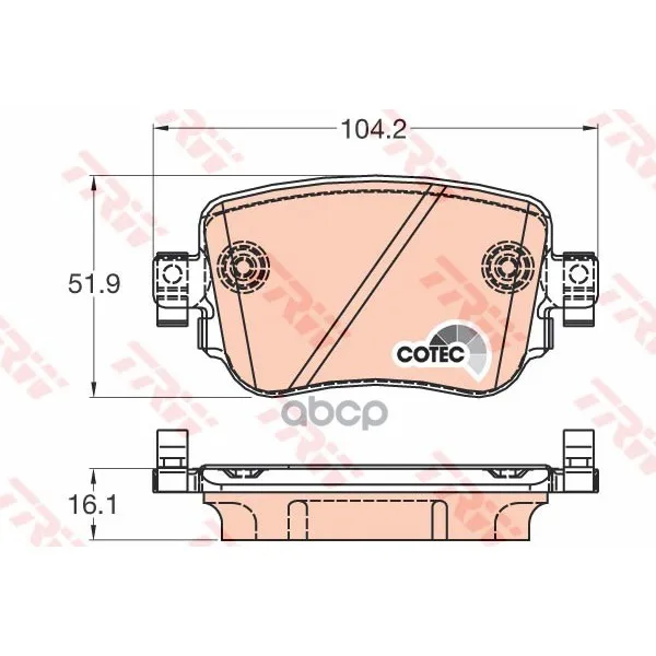 Колодки Тормозные Дисковые Audi A1 2010, Q3 TRW/Lucas арт. GDB2042