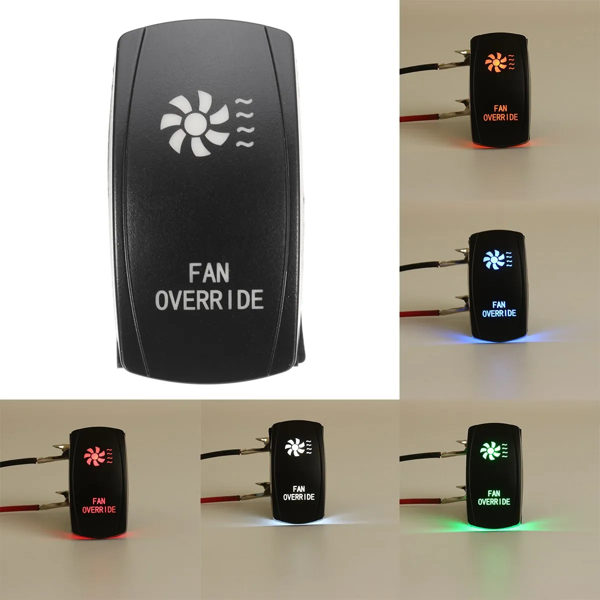 5 Pin Car FAN OVERRIDE Switches Laser Backlit Rocker Toggle Switch 20A 12V On/off LED Light for Polaris Ranger 900 800 RZR|Car Switches & Relays|Automobiles & Motorcycles - AliExpress