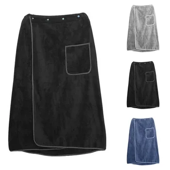 

Stylish Men Gown Bathrobe Mens Bathrobe Robe Pajamas Male Skirts Homewear Masculina Magic Button Beach Towel