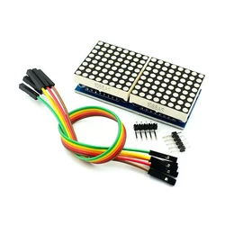 Placa de controle com display led max7219, placa de controle de 2 bits 8x8 pontos, matriz de controle mcu módulo de controle de interface de 5v entrada de saída, tela de cátodo comum