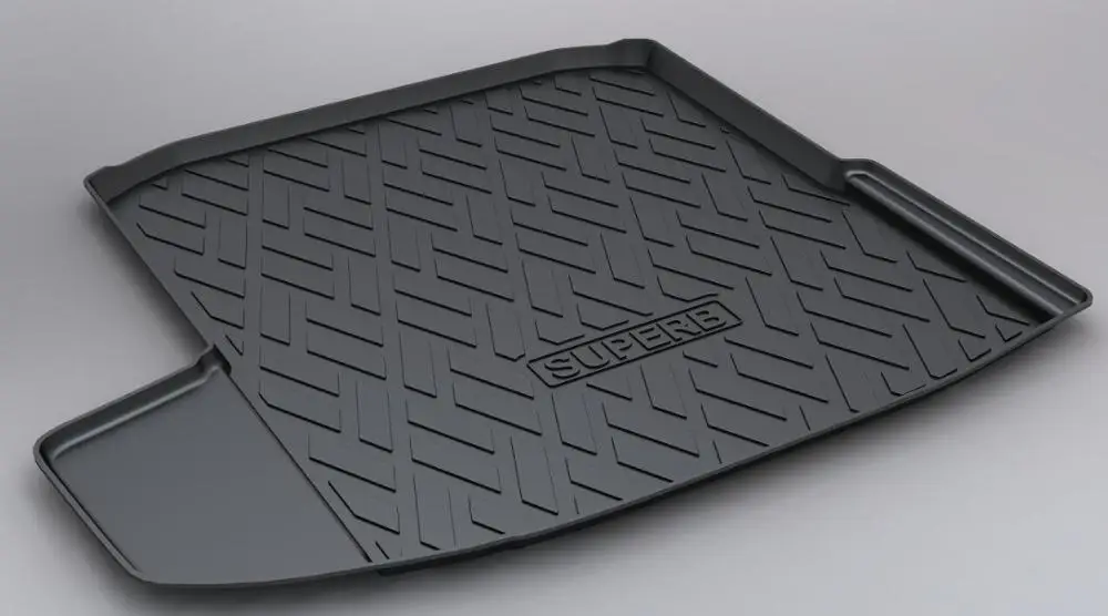 

SJ ALL Weather TPO Car Trunk Mats Tail Boot Cargo Liner Cover Rear Cargo Tray Luggage Pad For Skoda Superb 2017 2018 2019