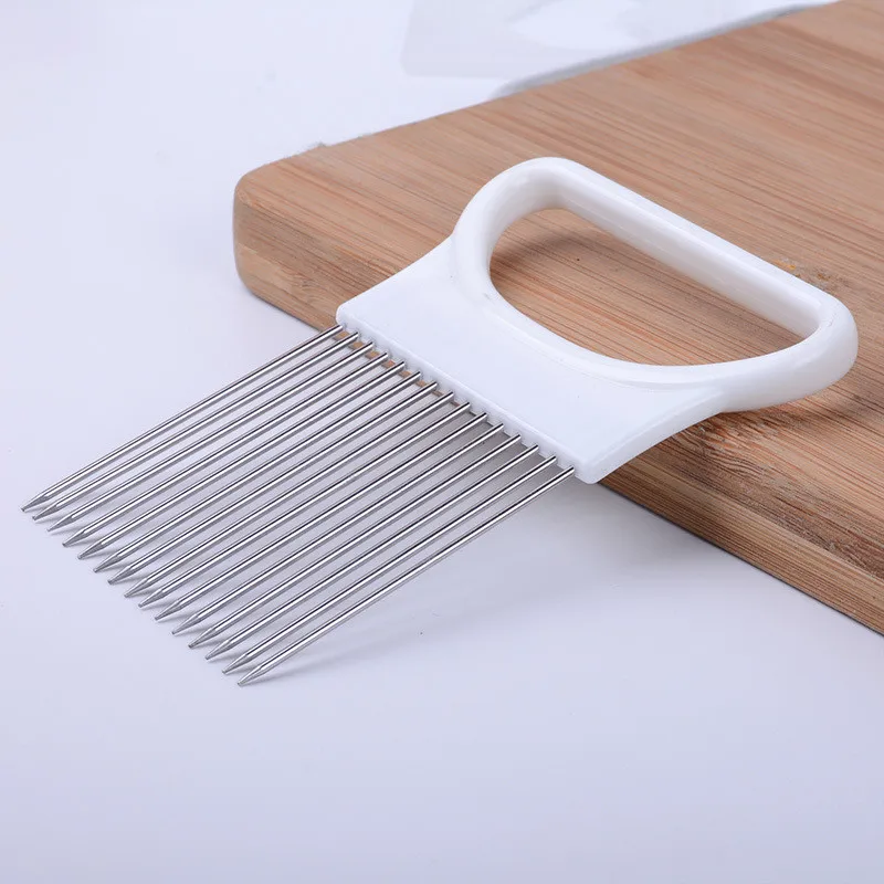 Tomato Onion Slicer, Vegetables Slicer, Cutting Tool, Aid Holder, Guide Slicing Cutter, Shrinders, Safe Fork, Kitchen Cooking